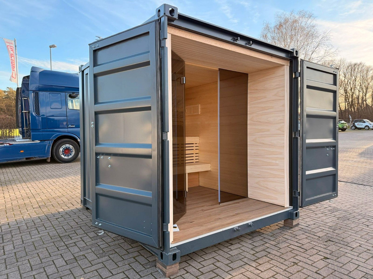 Wiese Sauna Container - Sofort Lieferbar - Semirremolque portacontenedore/ Intercambiable: foto 1 Wiese Sauna Container - Sofort Lieferbar - Semirremolque portacontenedore/ Intercambiable: foto 1