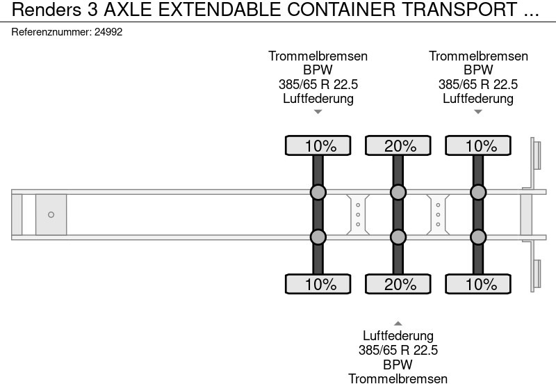 Semirremolque portacontenedore/ Intercambiable Renders 3 AXLE EXTENDABLE CONTAINER TRANSPORT TRAILER: foto 6 Semirremolque portacontenedore/ Intercambiable Renders 3 AXLE EXTENDABLE CONTAINER TRANSPORT TRAILER: foto 6