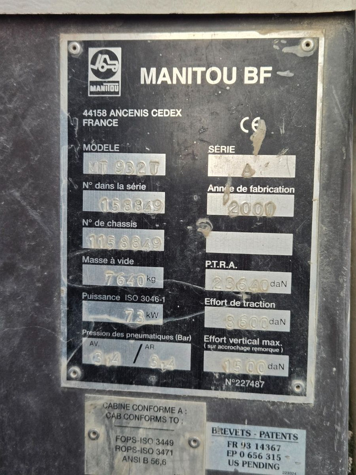 Manitou MT 932 - Manipulador telescópico: foto 1 Manitou MT 932 - Manipulador telescópico: foto 1