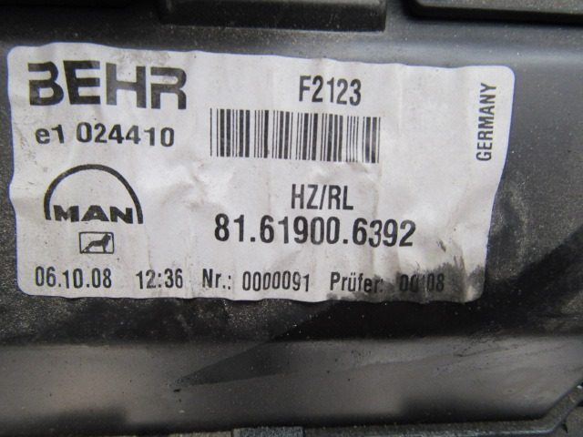 MAN TGM / TGS CAB HEATER MATRIX COMPLETE 81-619006392 - Cabina e interior para Camión: foto 2 MAN TGM / TGS CAB HEATER MATRIX COMPLETE 81-619006392 - Cabina e interior para Camión: foto 2