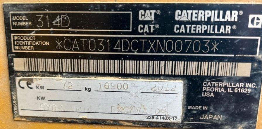 CAT CAT 314 DLCR mit Gummiketten CAT 314 DLCR mit Gummiketten - Excavadora de cadenas: foto 2 CAT CAT 314 DLCR mit Gummiketten CAT 314 DLCR mit Gummiketten - Excavadora de cadenas: foto 2