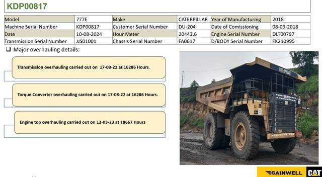 Leasing de  CAT 777E CAT 777E: foto 9