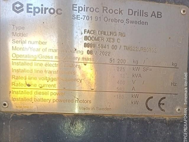 Epiroc Boomer XE3C - Maquinaria para minería: foto 2 Epiroc Boomer XE3C - Maquinaria para minería: foto 2