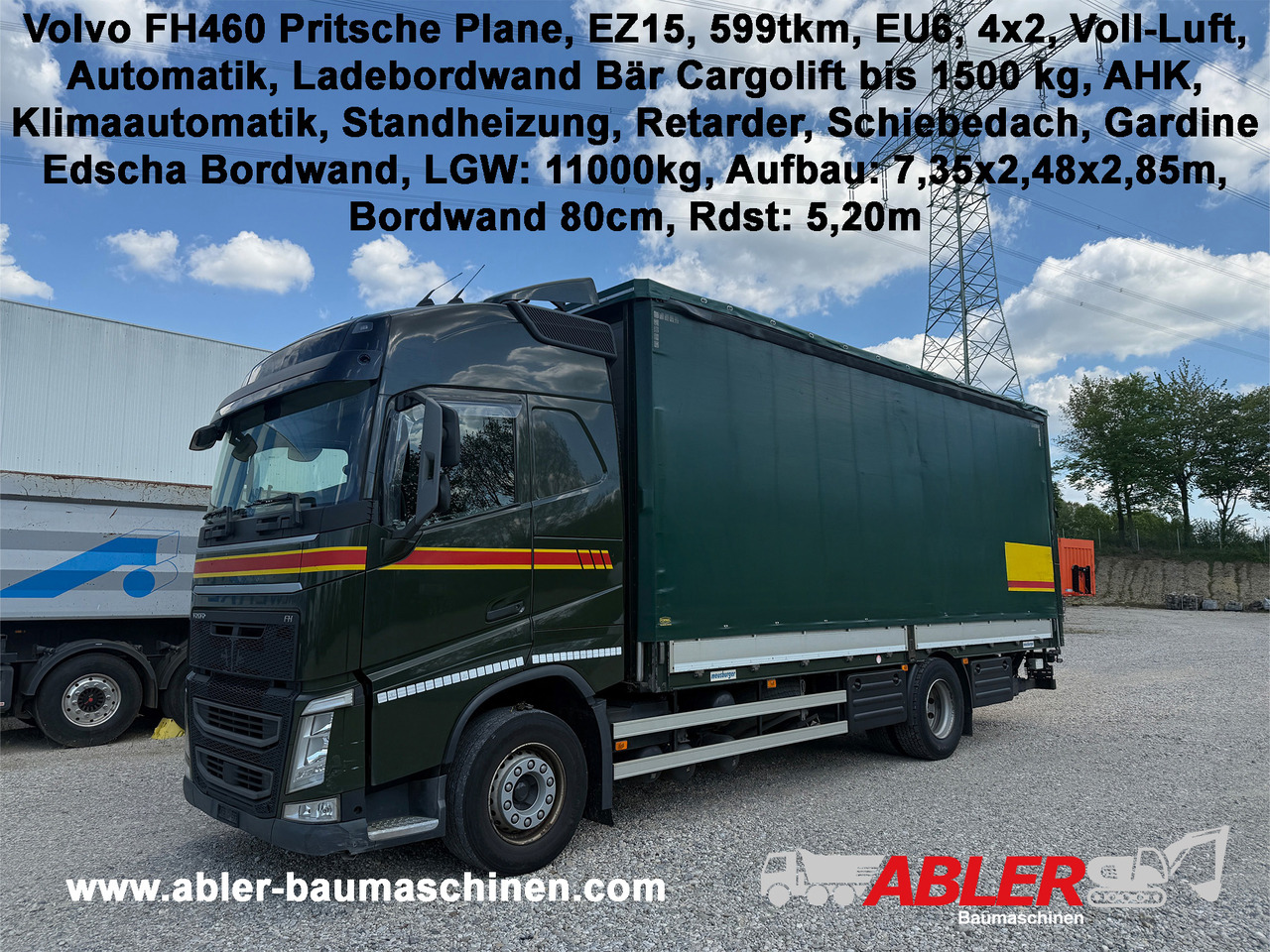 Volvo FH460 Pritsche Plane LBW Klima Retarder - Camión lona: foto 1 Volvo FH460 Pritsche Plane LBW Klima Retarder - Camión lona: foto 1