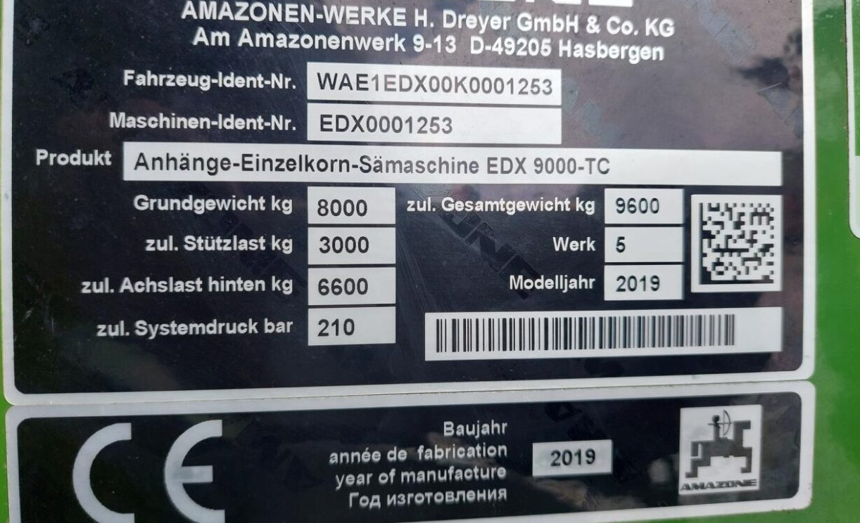 Leasing de Amazone EDX 9000-TC MED GPS Amazone EDX 9000-TC MED GPS: foto 15