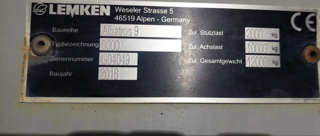 Pulverizador arrastrado Lemken ALBATROS 9 6000 L med GPS: foto 15