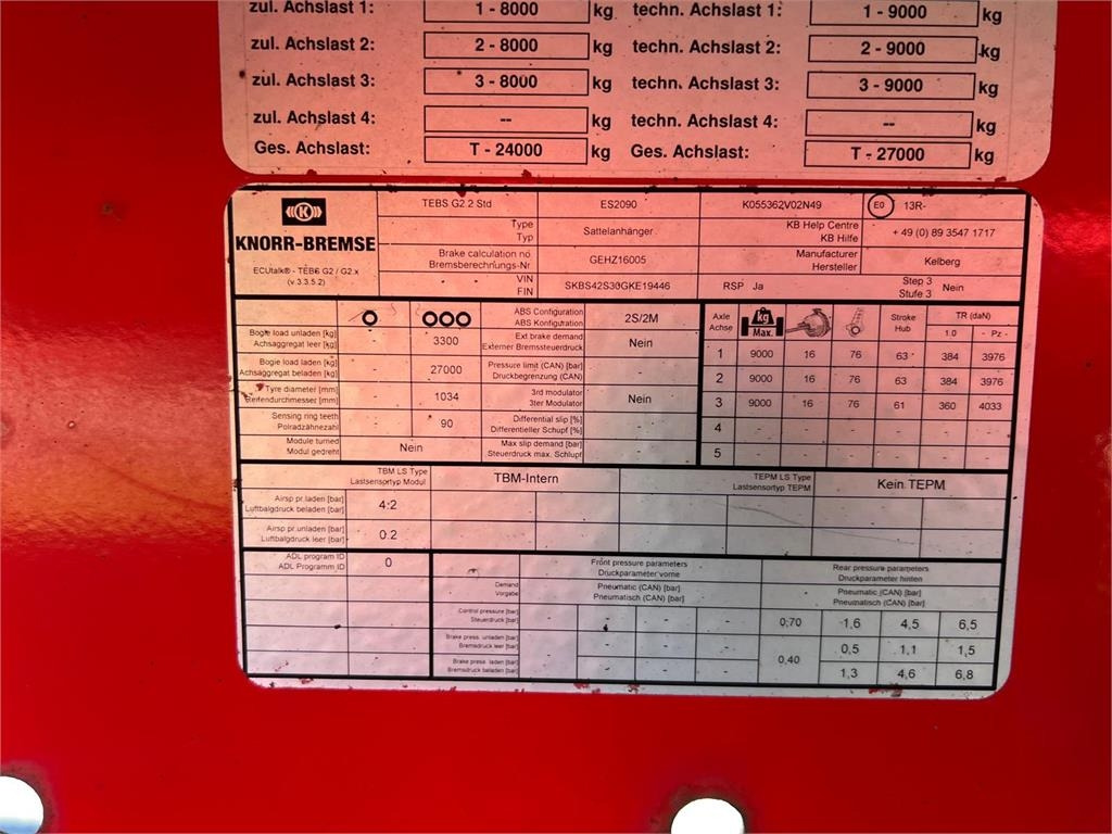 Semirremolque lona Kel-Berg D100V 13,6 mtr gardin - lodretstående lift: foto 13 Semirremolque lona Kel-Berg D100V 13,6 mtr gardin - lodretstående lift: foto 13