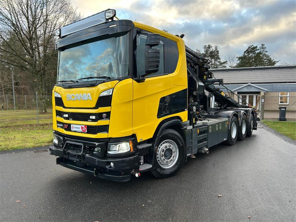 Scania R500 XT B 8x4*4 NA - Hiab 408 E6 + jib - Camión portacontenedor de cadenas: foto 1 Scania R500 XT B 8x4*4 NA - Hiab 408 E6 + jib - Camión portacontenedor de cadenas: foto 1