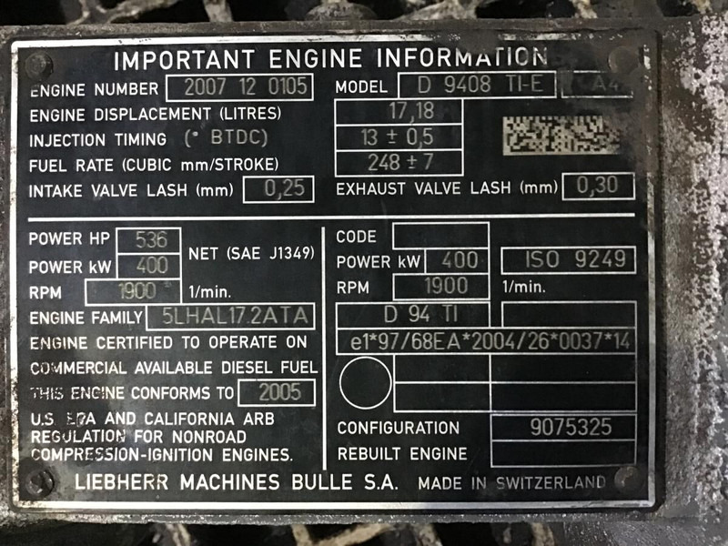 Liebherr Intakepipe - Tubo de admisión de aire: foto 3 Liebherr Intakepipe - Tubo de admisión de aire: foto 3