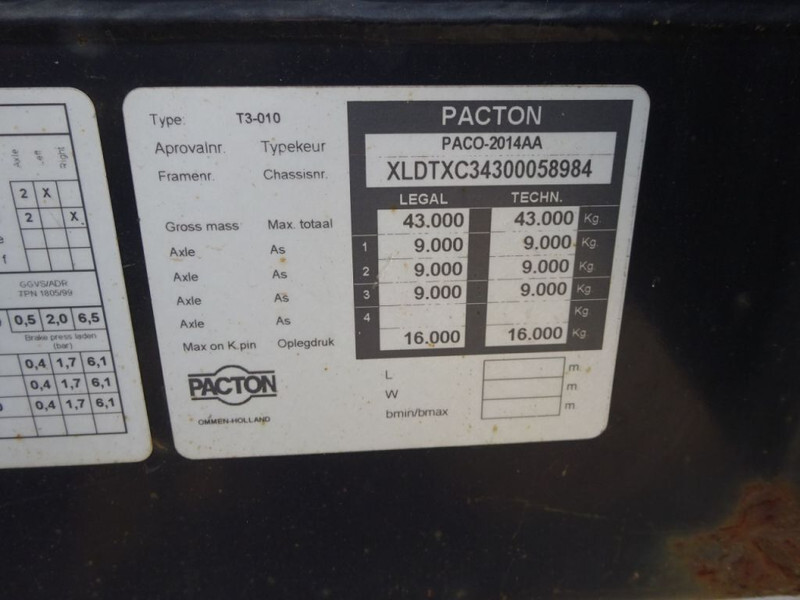 Semirremolque portacontenedore/ Intercambiable Pacton T3-010 / 3x Extendable / SAF + Drum / 1x lift: foto 8