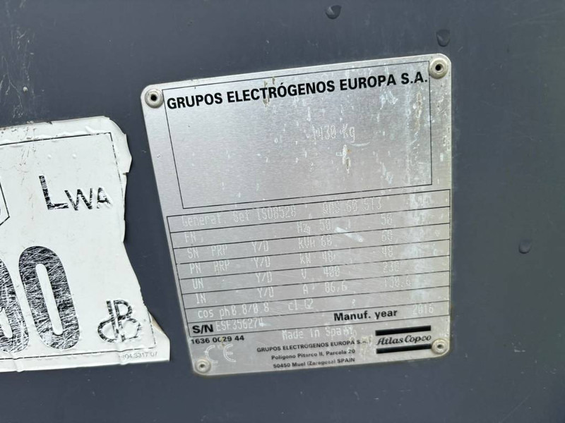Atlas-Copco QAS 60 ST3 - Generador industriale: foto 5 Atlas-Copco QAS 60 ST3 - Generador industriale: foto 5