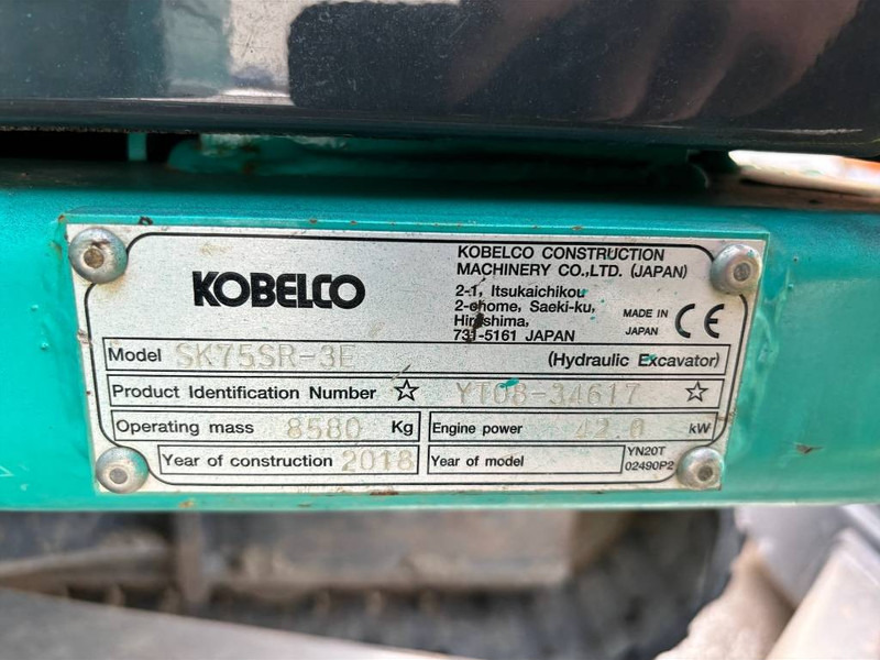 Kobelco SK 75 SR-3E - Miniexcavadora: foto 5 Kobelco SK 75 SR-3E - Miniexcavadora: foto 5
