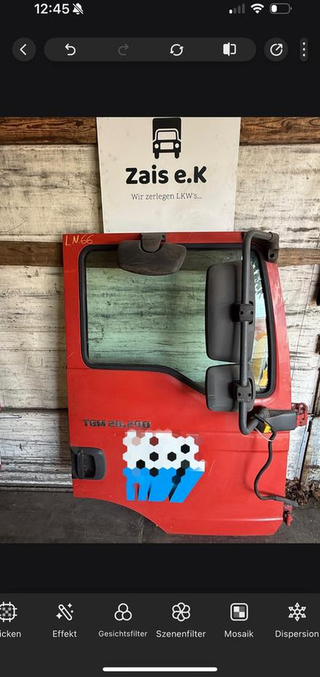 MAN TGM Beifahrertür Rot Spiegel Innenverkleidung LN 66 - Puerta y piezas para Camión: foto 1 MAN TGM Beifahrertür Rot Spiegel Innenverkleidung LN 66 - Puerta y piezas para Camión: foto 1