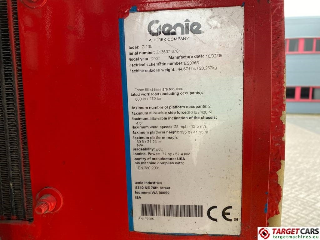 Leasing de Genie Z-135/70 Articulated 4x4x4 Diesel Boom Lift 4315cm  Genie Z-135/70 Articulated 4x4x4 Diesel Boom Lift 4315cm: foto 10