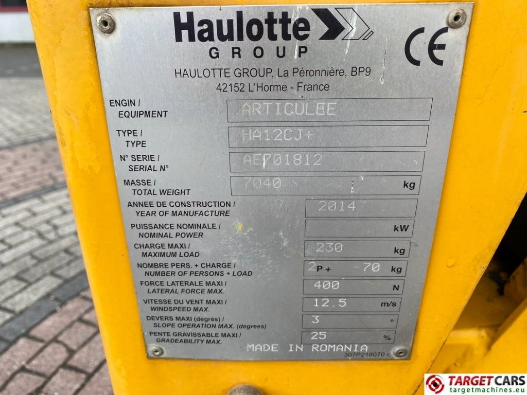 Plataforma articulada Haulotte HA12CJ+ Electric Articulated Boom Work Lift 1168cm: foto 10
