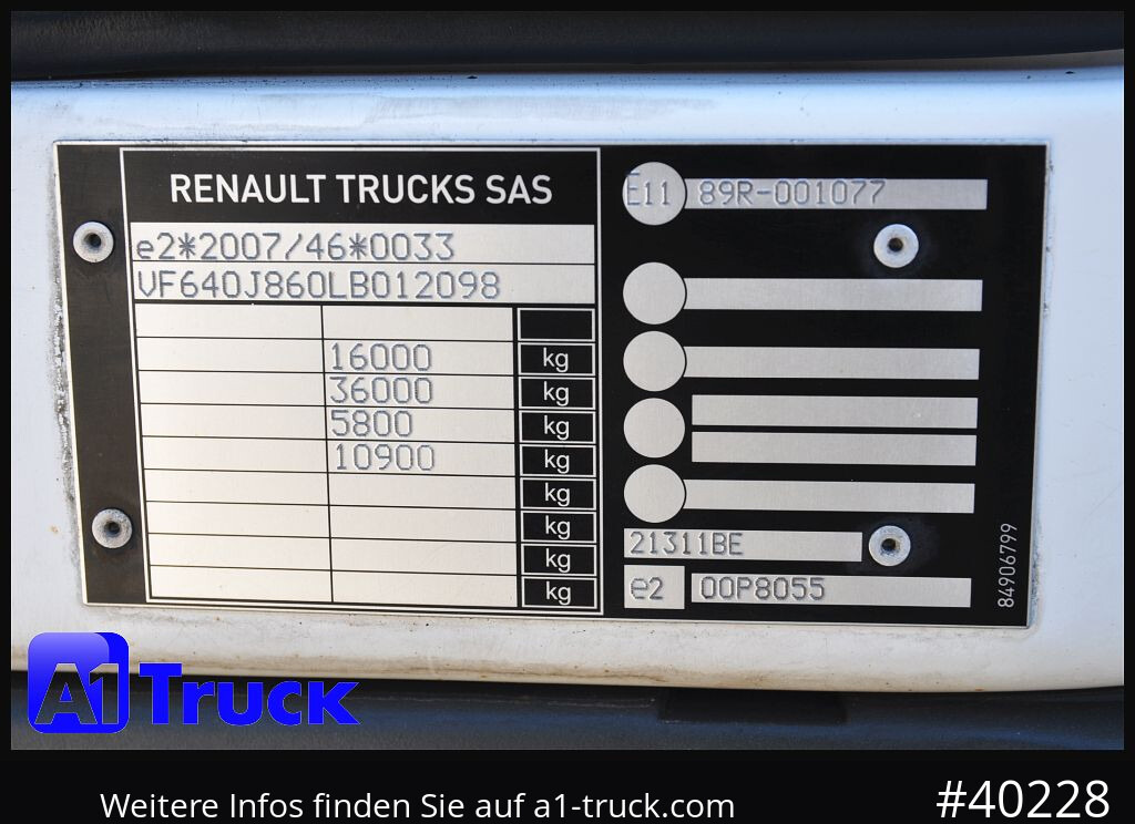 Camión lona RENAULT D 280,  4x2, Ladebordwand, LBW, TÜV 06/2026: foto 7