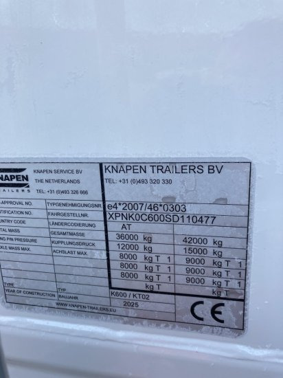 Knapen K600 Schubboden, Seitentüren , 87m³, Liftachse, Alu-Felgen, 6mm - Semirremolque piso movil: foto 3 Knapen K600 Schubboden, Seitentüren , 87m³, Liftachse, Alu-Felgen, 6mm - Semirremolque piso movil: foto 3