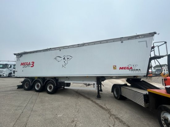 MEGA Alu-Kastenmulde 55m³, SAF-Achsen, Rollplane, Kombiklappe, Stehpodest - Semirremolque volquete: foto 1 MEGA Alu-Kastenmulde 55m³, SAF-Achsen, Rollplane, Kombiklappe, Stehpodest - Semirremolque volquete: foto 1