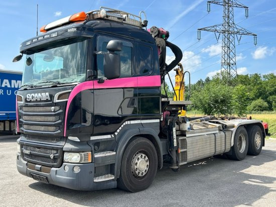 Scania R580 6x2, Schrottkran, E6, Lenk-Lift-Achse - Camión multibasculante, Camión grúa: foto 1 Scania R580 6x2, Schrottkran, E6, Lenk-Lift-Achse - Camión multibasculante, Camión grúa: foto 1