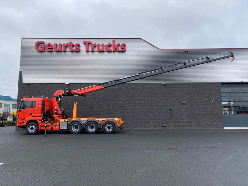 MAN TGS 35.480 8X4 TRIDEM + 20 TON HAAKARM + HMF 3220-K6 KRAAN/KRAN/CRANE/GRUA - Camión multibasculante, Camión grúa: foto 2 MAN TGS 35.480 8X4 TRIDEM + 20 TON HAAKARM + HMF 3220-K6 KRAAN/KRAN/CRANE/GRUA - Camión multibasculante, Camión grúa: foto 2