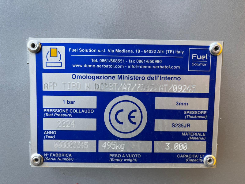 Tanque de almacenamiento Emiliana Serbatoi Emiliana Serbatoi TF3/50 3000Ltr.: foto 11 Tanque de almacenamiento Emiliana Serbatoi Emiliana Serbatoi TF3/50 3000Ltr.: foto 11