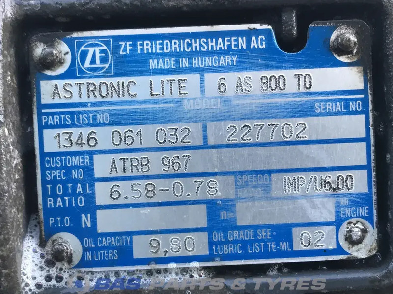 DAF LF Euro 6 DAF 6AS800 TO AS Tronic Lite Versnellingsbak 6AS800 TO - Caja de cambios para Camión: foto 5 DAF LF Euro 6 DAF 6AS800 TO AS Tronic Lite Versnellingsbak 6AS800 TO - Caja de cambios para Camión: foto 5
