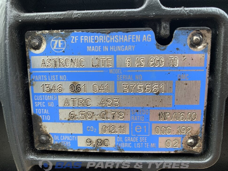 DAF LF Euro 6 DAF 6AS800 TO AS Tronic Lite Versnellingsbak 6AS800 TO - Caja de cambios para Camión: foto 5 DAF LF Euro 6 DAF 6AS800 TO AS Tronic Lite Versnellingsbak 6AS800 TO - Caja de cambios para Camión: foto 5
