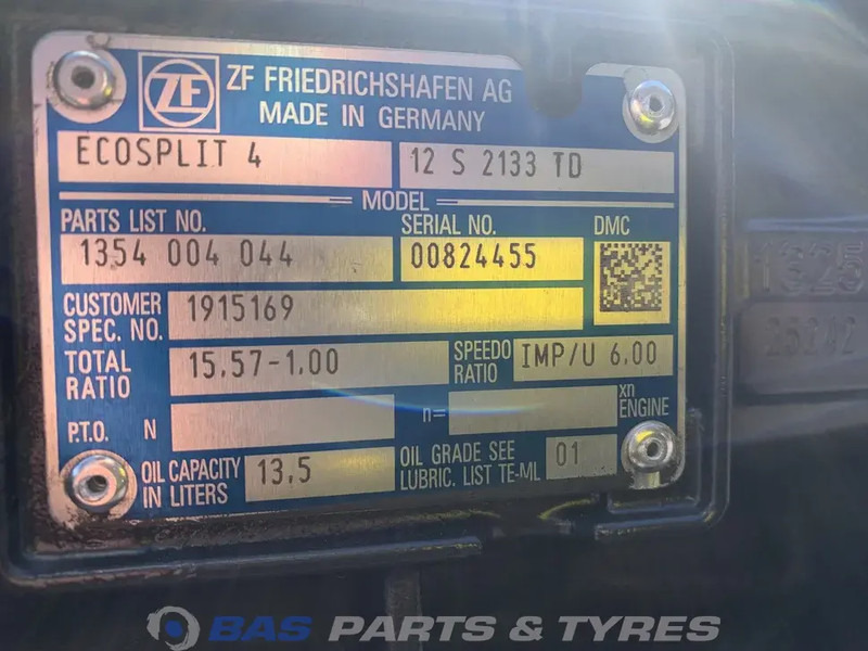 DAF XF106 DAF 12S2133 TD Ecosplit Versnellingsbak 1699872 - Caja de cambios para Camión: foto 5 DAF XF106 DAF 12S2133 TD Ecosplit Versnellingsbak 1699872 - Caja de cambios para Camión: foto 5