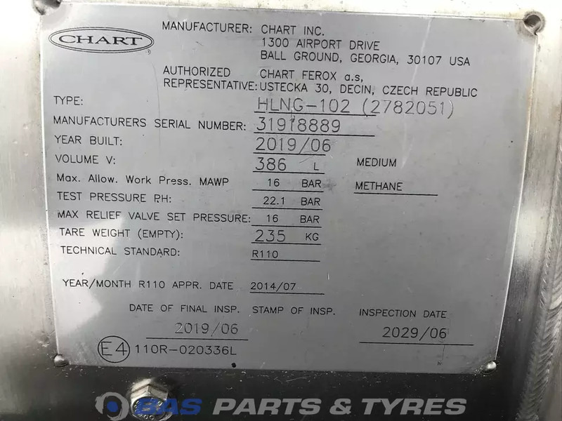 Scania LNG tank Scania 352 Liter 1776103 - Depósito de combustible para Camión: foto 5 Scania LNG tank Scania 352 Liter 1776103 - Depósito de combustible para Camión: foto 5