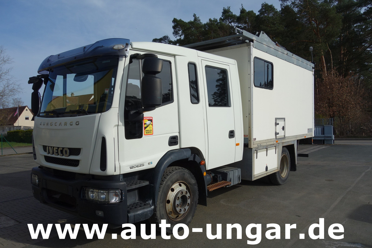 IVECO Eurocargo 120E225Doka Koffer mobile Werkstatt LBW Dachträger Wohnmobil Dif.-Sperre - Camión caja cerrada: foto 1 IVECO Eurocargo 120E225Doka Koffer mobile Werkstatt LBW Dachträger Wohnmobil Dif.-Sperre - Camión caja cerrada: foto 1