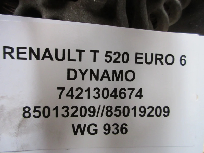 Renault 7421304674 // 7485013209 // 7485019209 DYNAMO RENAULT T 520 EURO 6 - Alternador para Camión: foto 5 Renault 7421304674 // 7485013209 // 7485019209 DYNAMO RENAULT T 520 EURO 6 - Alternador para Camión: foto 5