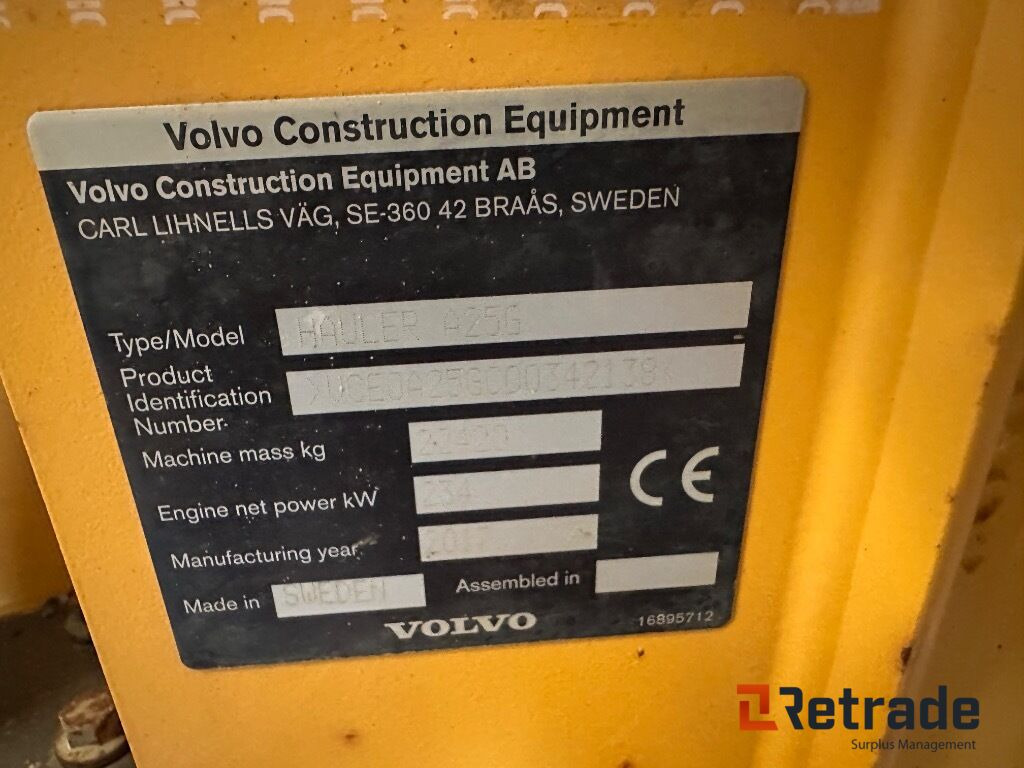 Maquinaria de construcción Volvo A25G Dumper: foto 17 Maquinaria de construcción Volvo A25G Dumper: foto 17