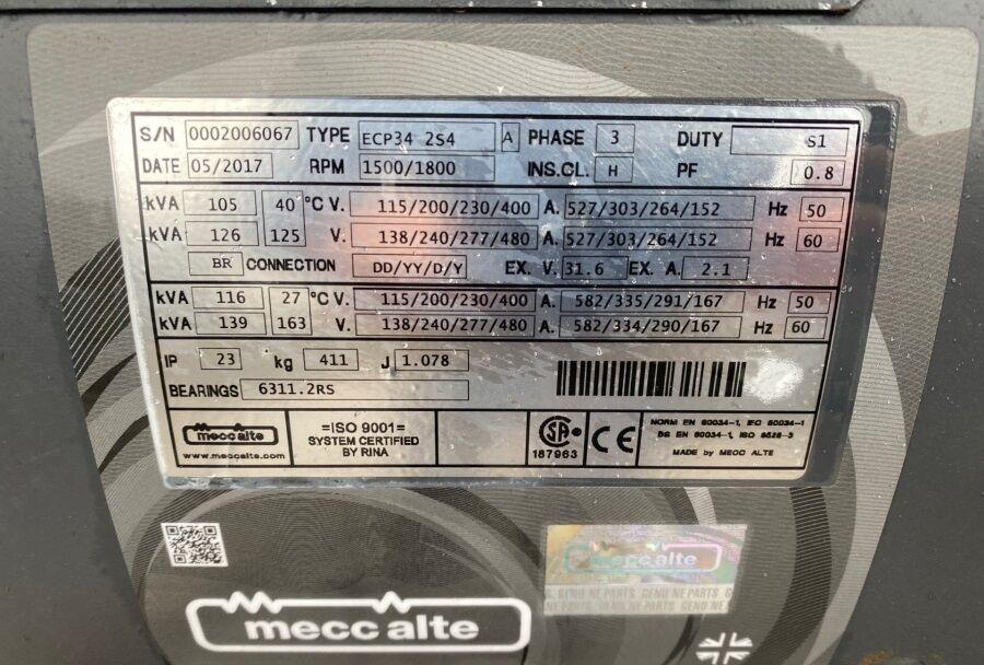 Diversen ECP34 2S4 - Iveco Engine,126kVA,New oils, filters, Mecc Alte ECP34 2S4 - Iveco Engine,126kVA,New oils, filters, Like New - Generador industriale: foto 4 Diversen ECP34 2S4 - Iveco Engine,126kVA,New oils, filters, Mecc Alte ECP34 2S4 - Iveco Engine,126kVA,New oils, filters, Like New - Generador industriale: foto 4