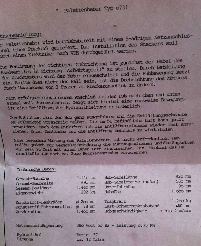 Two electric pallet lifters Butler 1200 - Transpaleta: foto 4 Two electric pallet lifters Butler 1200 - Transpaleta: foto 4