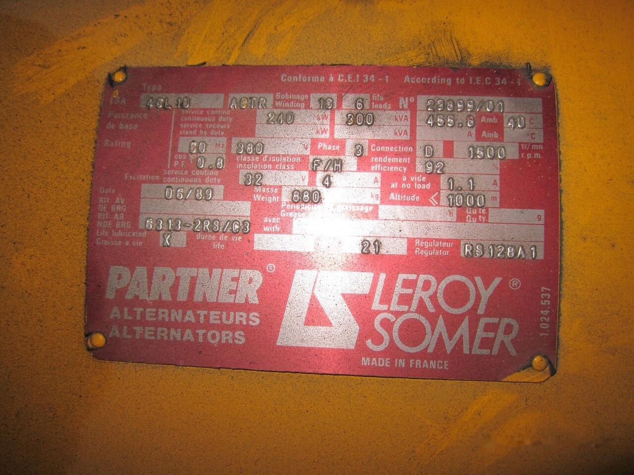 SDMO 330 kVa Cummins NT855-G6 - Generador industriale: foto 5 SDMO 330 kVa Cummins NT855-G6 - Generador industriale: foto 5