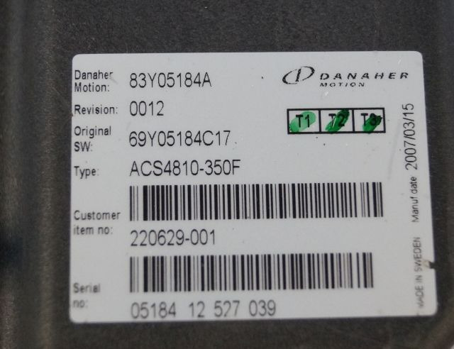 Toyota/BT 220629-001 | Danaher motion AC Superdrive motor controller 83Y05184A A - Unidad de control para Equipo de manutención: foto 2 Toyota/BT 220629-001 | Danaher motion AC Superdrive motor controller 83Y05184A A - Unidad de control para Equipo de manutención: foto 2
