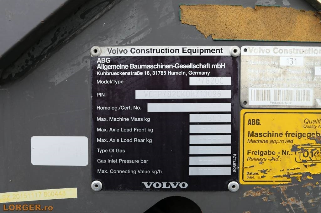 Pavimentadora de asfalto Volvo P 7820 C ABG: foto 16 Pavimentadora de asfalto Volvo P 7820 C ABG: foto 16