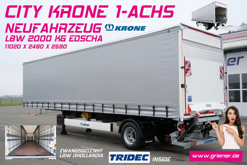 Krone SEP 10 CITY GARDINE KRONE 1-achs TRIDEC LBW - Semirremolque lona: foto 1 Krone SEP 10 CITY GARDINE KRONE 1-achs TRIDEC LBW - Semirremolque lona: foto 1