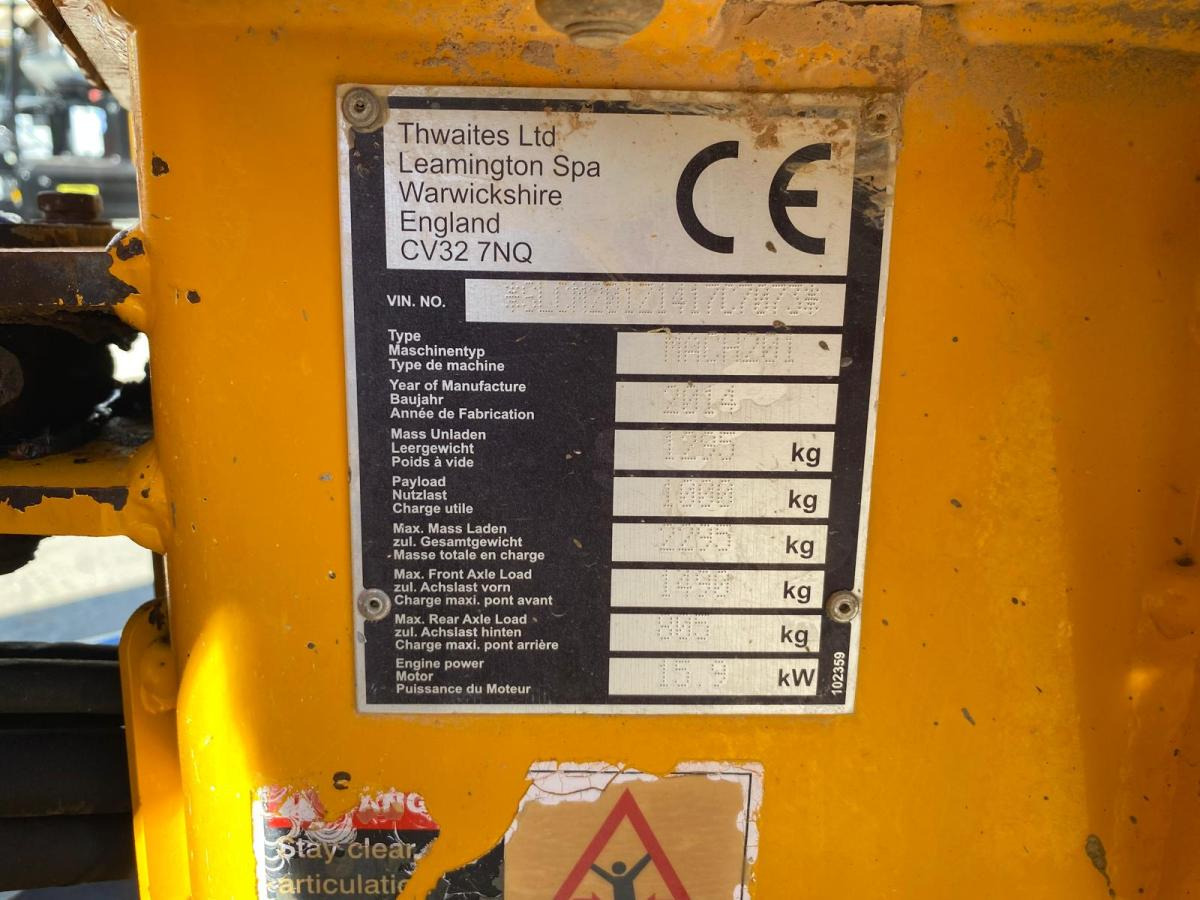 Minidumper Thwaites MACH 201 1T HI-TIP BENNE TELESCOPIQUE: foto 12