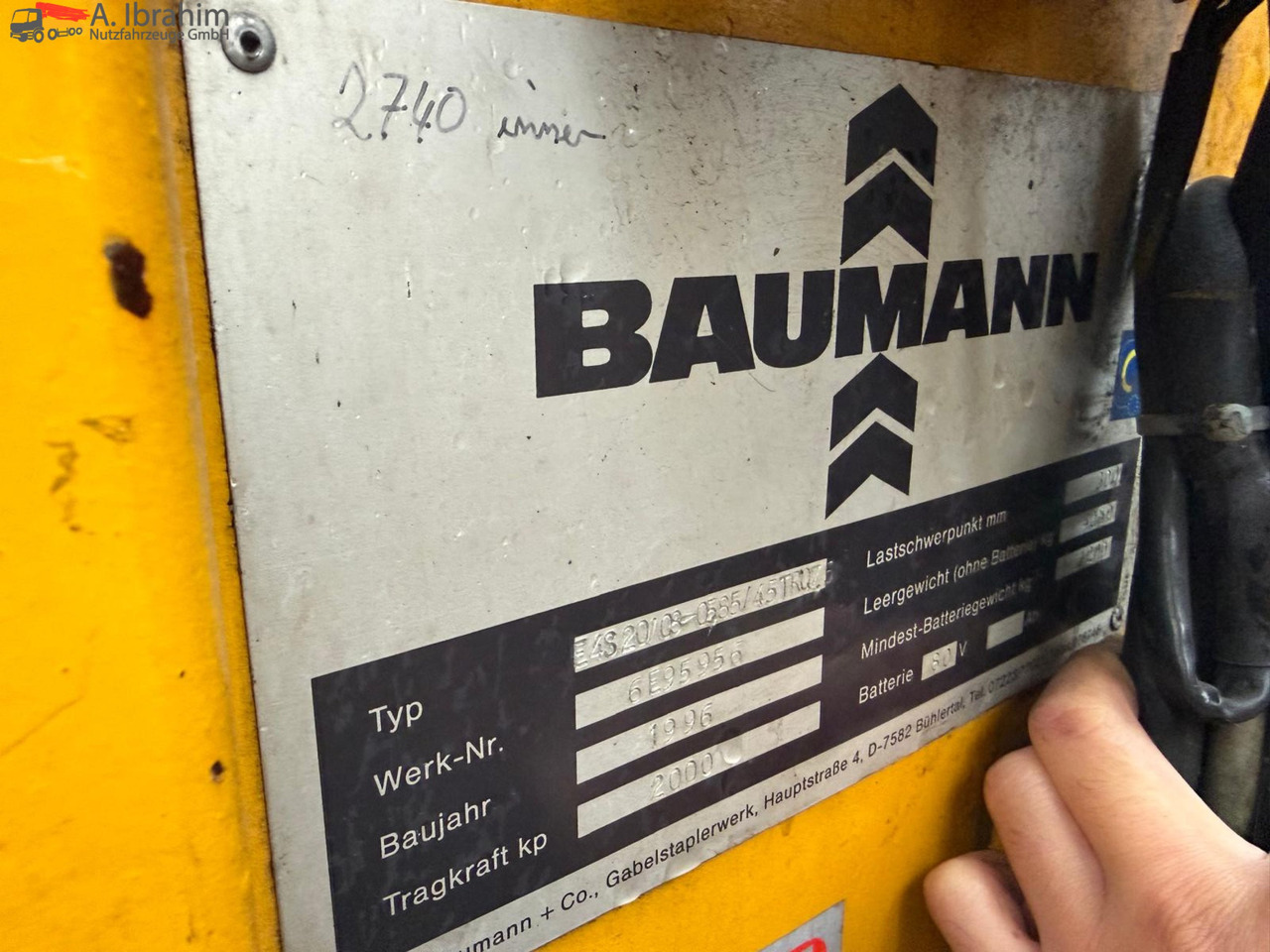 Baumann E 4S20/08 Elektrostapler | 2000 Kg Tragkraft | 80V Batterien - Carretilla de carga lateral: foto 3 Baumann E 4S20/08 Elektrostapler | 2000 Kg Tragkraft | 80V Batterien - Carretilla de carga lateral: foto 3
