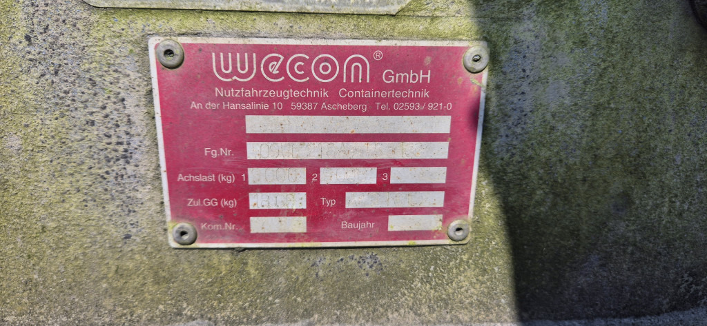 Wecon AW 218 LZ verzinkter Rahem - Remolque portacontenedore/ Intercambiable: foto 4 Wecon AW 218 LZ verzinkter Rahem - Remolque portacontenedore/ Intercambiable: foto 4