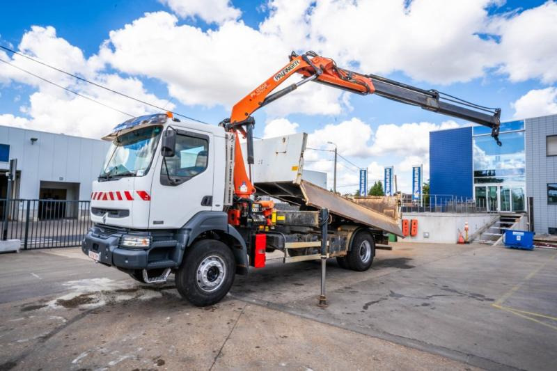 Renault KERAX 320 DCI +BIBENNE+PALFINGER 12Ton/m/2 EXT. - Camión volquete, Camión grúa: foto 1 Renault KERAX 320 DCI +BIBENNE+PALFINGER 12Ton/m/2 EXT. - Camión volquete, Camión grúa: foto 1