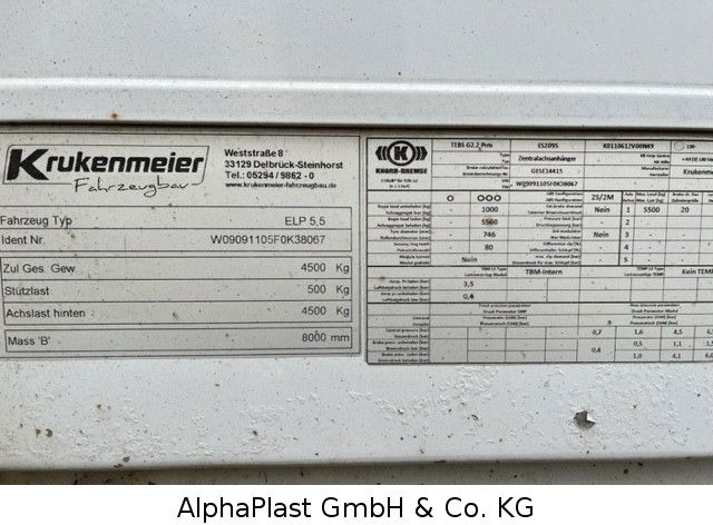 Krukenmeier Schiebeplane 1-Achs Hänger - Remolque con toldo: foto 5 Krukenmeier Schiebeplane 1-Achs Hänger - Remolque con toldo: foto 5