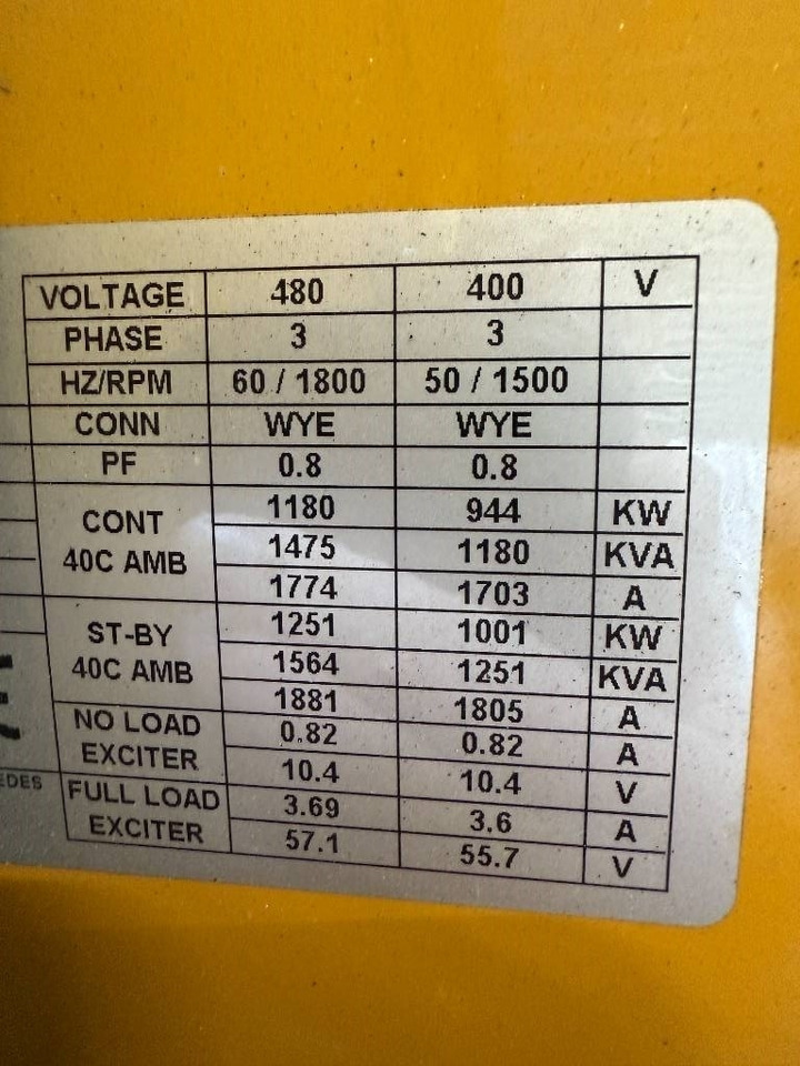 Generador industriale nuevo CAT C32 - 1.250 kVA Open Generator - DPX-18108: foto 21