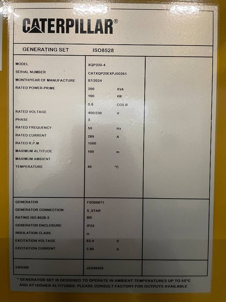 Generador industriale nuevo CAT XQP200 - 200 kVA Stage V - DPX-18129: foto 6 Generador industriale nuevo CAT XQP200 - 200 kVA Stage V - DPX-18129: foto 6