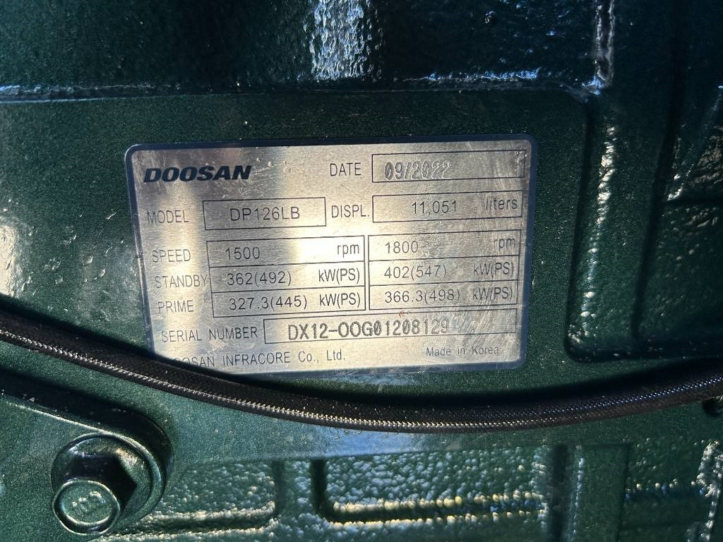 Leasing de Doosan DP126LB - 410 kVA Generator - DPX-19854  Doosan DP126LB - 410 kVA Generator - DPX-19854: foto 12