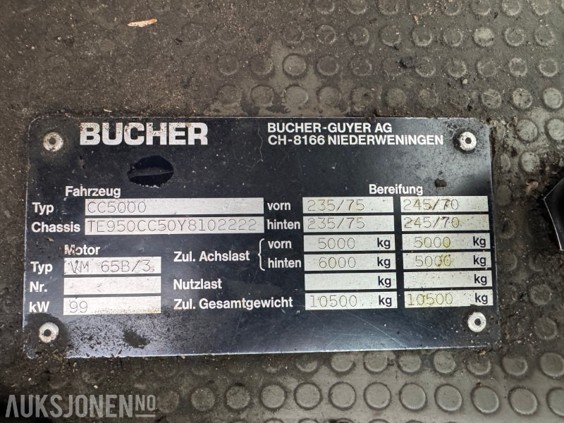 Equipo de construcción 1900 Andre Bucher CC5000 sopebil: foto 15 Equipo de construcción 1900 Andre Bucher CC5000 sopebil: foto 15