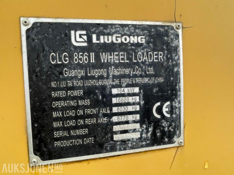 Leasing de  2006 Liugong 856 JSSRF101 Hjullaster med skuff -Sentralsmøring. -Loadmaster 9000 vekt. 3279 timer. 2006 Liugong 856 JSSRF101 Hjullaster med skuff -Sentralsmøring. -Loadmaster 9000 vekt. 3279 timer.: foto 10