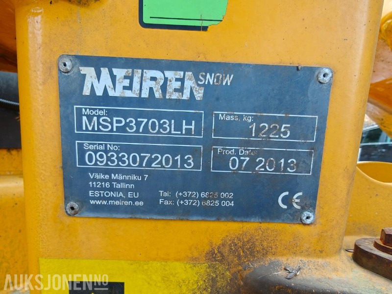 2013 Meiren MSP3703 LH - Snøplog med slapseskjær og parallellogram - Camión: foto 2 2013 Meiren MSP3703 LH - Snøplog med slapseskjær og parallellogram - Camión: foto 2