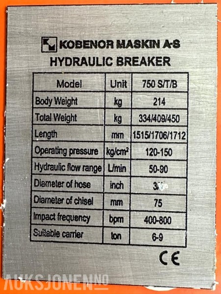 NY KM 750 Pigghammer s40/s50 CE merket FABRIKKGARANTI - Martillo hidráulico: foto 3 NY KM 750 Pigghammer s40/s50 CE merket FABRIKKGARANTI - Martillo hidráulico: foto 3